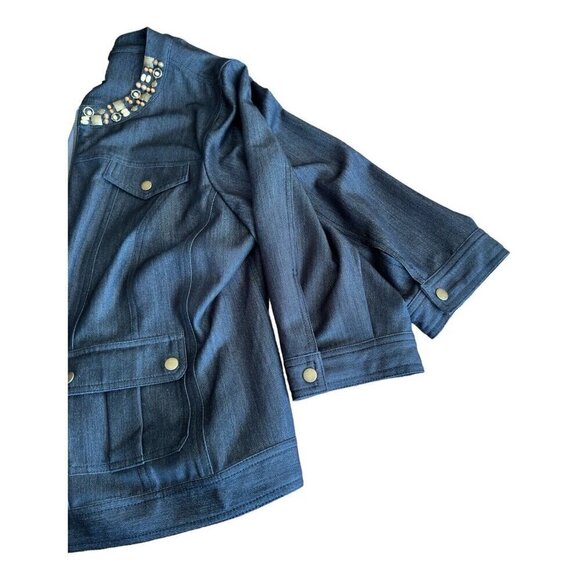 Ruby Rd Woman Black Round Neck Long Sleeve Full Zip Jacket Women's Sz 20W - Picture 12 of 16